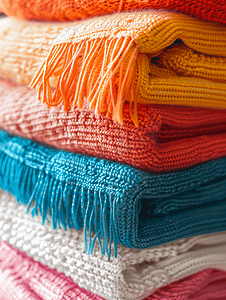 彩色细节毛毯