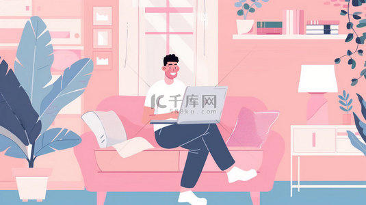 男人背景背景图片_男人沙发家居合成创意素材背景