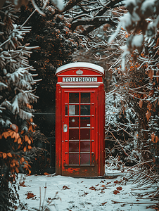 传统经典摄影照片_剑桥的英语电话红色小屋