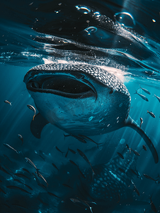水下割鳍鲸鲨