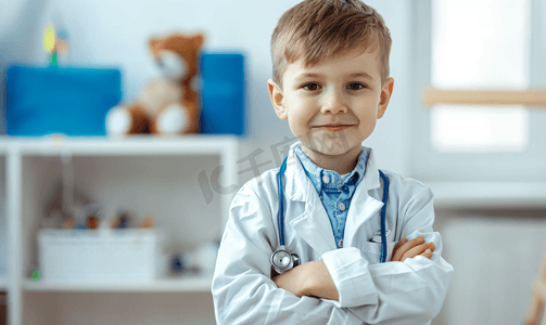 儿童接种疫苗卡通摄影照片_儿科健康的职业