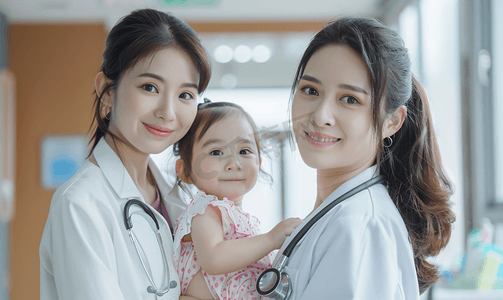 家庭医生小轻的母亲带着女儿群医生医院里