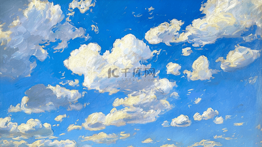 天空中蓝天白云风景的背景
