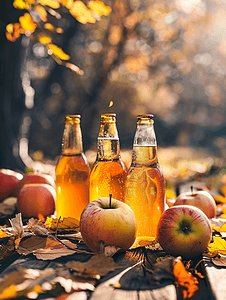秋日的苹果酒饮料