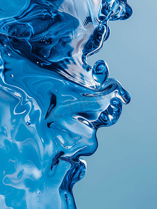 水模板摄影照片_抽象蓝色液体背景
