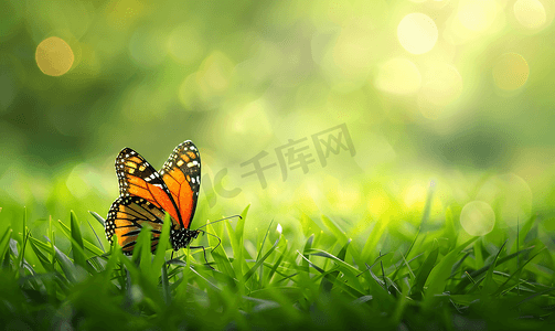 草地上飞舞的蝴蝶