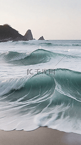 清新夏日海浪波纹海浪底纹背景图