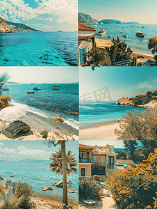 土耳其海岸暑假照片拼贴