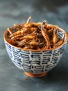 油炸昆虫富含蛋白质食品竹虫虫酥
