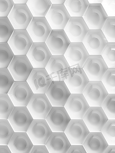 六角形圆圈网格的抽象无缝白色塑料图案