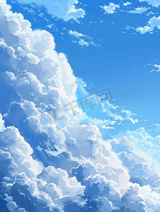 信念力量摄影照片_雪白的积云映衬着蓝天