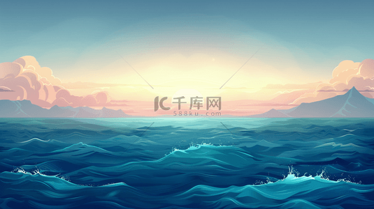 生气的小女生背景图片_绘画艺术海岸海面海浪风格的背景