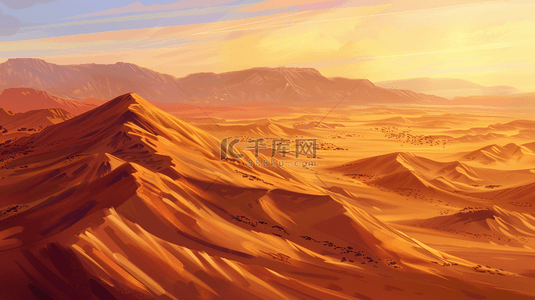 沙漠景观金色背景