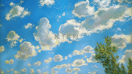 蓝天绿地背景背景图片_天空中蓝天白云风景的背景