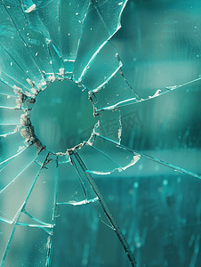 损坏的保护玻璃上有打击痕迹