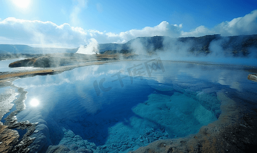 冰岛克里苏维克地区的温泉