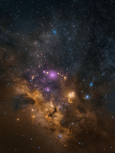 宇宙星光摄影照片_夜空星空星座和星云在太空中