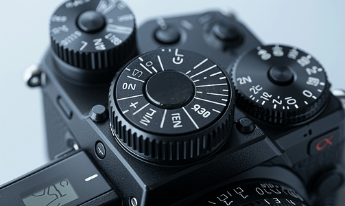 高端背景黑色摄影照片_最好的高端数码相机之一的数字取景器目镜