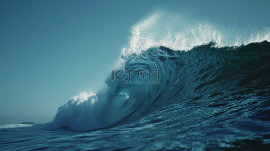 运动徒步蓝色背景图片_蓝色自然海面海浪翻滚的背景