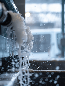 在洗车站特写镜头下选择性聚焦使用肥皂水的过程