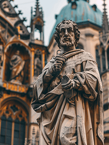 圣弗朗西斯雕像和斯蒂芬大教堂维也纳