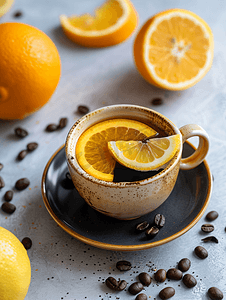 黑咖啡加橙汁和柠檬汁