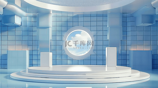 数码科技蓝色背景背景图片_618蓝色数码科技产品直播间展台背景素材