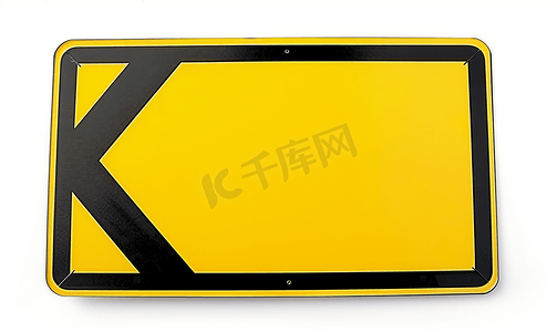 空白警告标志黄色黑色框架贴纸设置孤立在白色背景上
