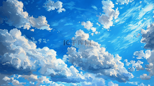 天空中蓝天白云风景的背景