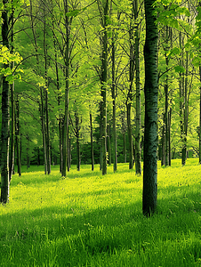 春天的人摄影照片_春天的森林