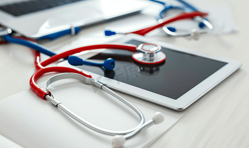 医疗保健 技术医学严重的医生与平板电脑病人医院