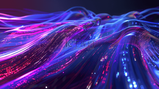 紫色星光闪耀科技网状设计链接的商务背景