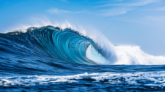 运动徒步蓝色背景图片_蓝色自然海面海浪翻滚的背景