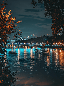 伦敦泰晤士河夜景