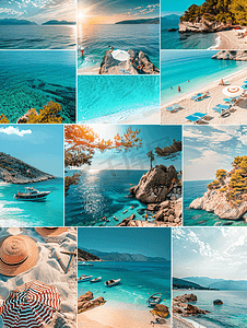 土耳其海岸暑假照片拼贴