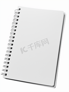 空白螺旋笔记本孤立在白色与剪切路径