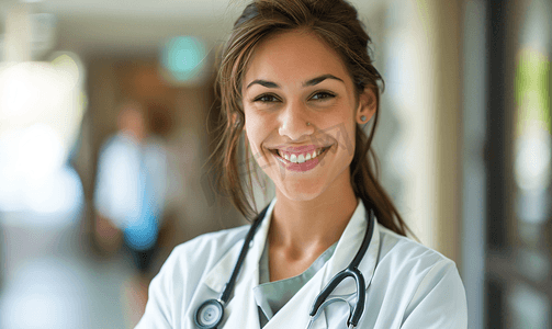 医疗保健 专业 人医学微笑医生穿着白色外套护士医院