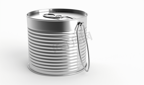 一个锡罐带有白色背景上隔离的拉环