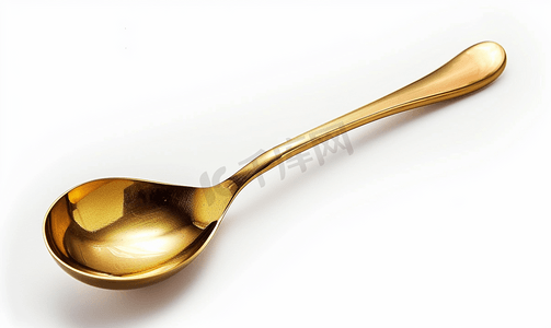 勺子黄铜金孤立在白色背景上