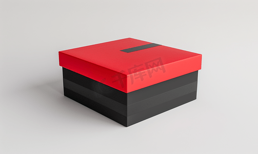 矩形框红色摄影照片_白色背景上孤立的样机红色和黑色盒子