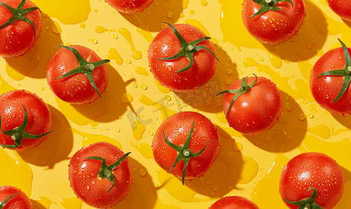 无缝背景叶摄影照片_无缝图案与西红柿白色背景上孤立的西红柿