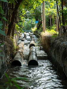 运河污水泰国脏水管道