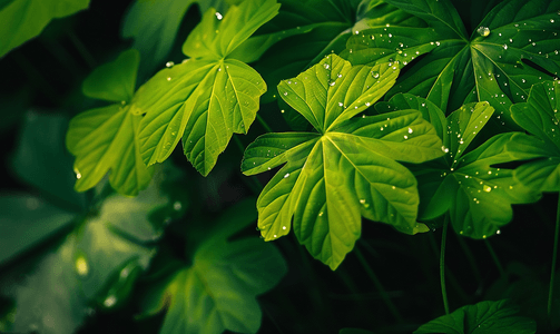 摘要绿叶背景伞纸莎草纸