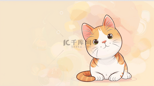 可爱猫背景背景图片_绘画清新卡通可爱猫咪的背景