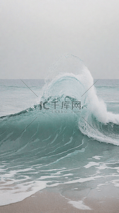 清新夏日海浪波纹海浪底纹背景