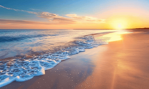 日落时科德角海岸令人惊叹的海滩
