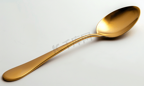 勺子叉子黄铜金孤立在白色背景上