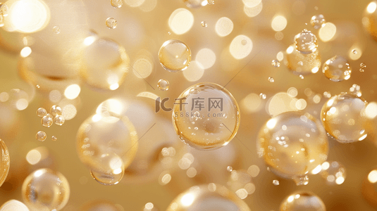 晶莹的水泡背景图片_香槟色唯美水晶泡沫数量风格的背景