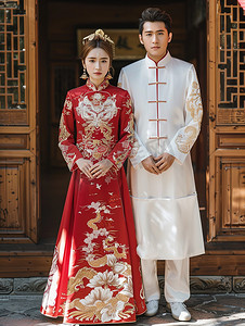 中式婚纱照中国风格摄影配图