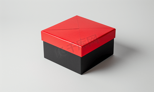 白色背景上孤立的样机红色和黑色盒子